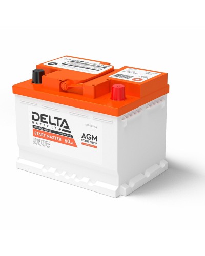 Delta START MASTER AGM 1260 (60 Ah). Аккумулятор автомобильный герметичный свинцово-кислотный. Delta в Грозном