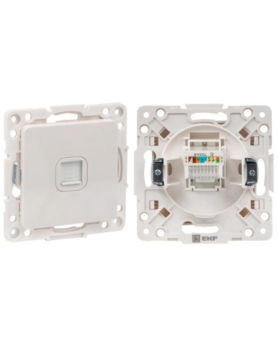 Стокгольм Механизм Розетки RJ-45 1-местной (EYK01-035-10). Механизм Розетки RJ-45 1-местной. EKF в Грозном