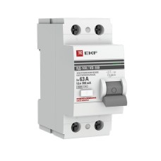 УЗО ВД-100 2P 63А 300мА тип AC эл-мех  PROxima (elcb-2-63-300-em-pro). Выключатель дифференциального тока (УЗО). EKF