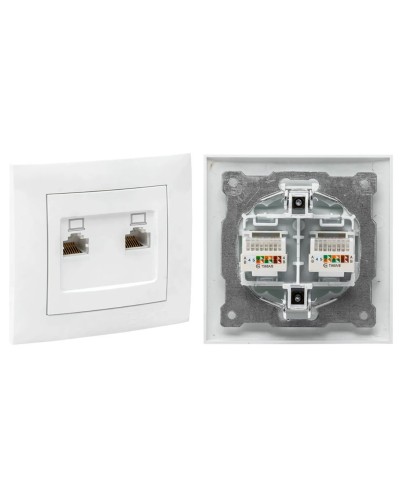 Валенсия розетка комп RJ-45 2-местная (EWK02-035-10). Розетка комп RJ-45 2-местная. EKF в Грозном