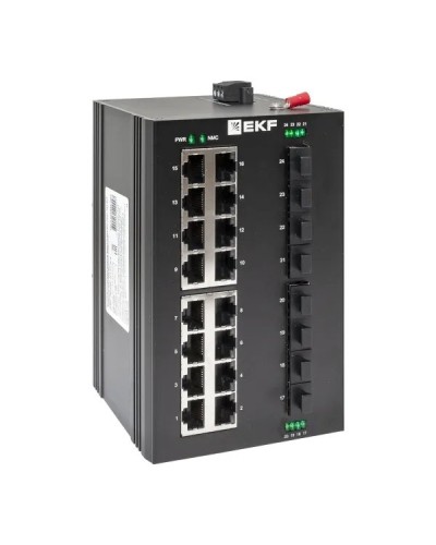 TSX-U-8GX/SFP-16GT. Промышленный неуправляемый коммутатор. EKF в Грозном