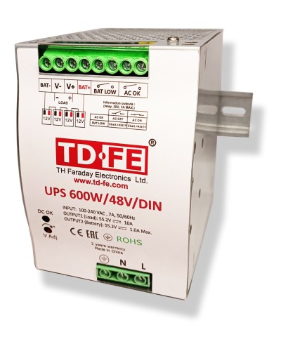 UPS 600W/48V/DIN. Источник вторичного электропитания резервированный. FARADAY в Грозном