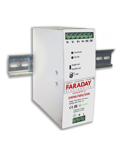 240W/48V/DIN. Блок питания. FARADAY в Грозном