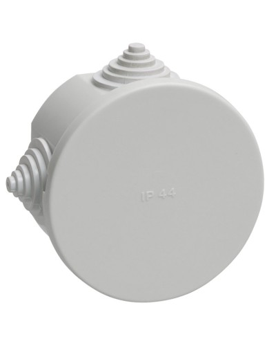 Коробка распаячная КМ41237 D75х40 открытой проводки IP44 4 гермоввода серая (UKO11-075-040-000-K41-44). Коробка распаячная безгалогенная (HF). IEK в Грозном