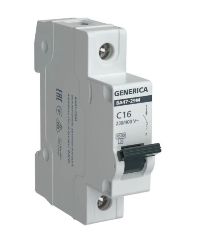 GENERICA ВА47-29М 1P C 16А 4,5кА (MVA21-1-016-C-G). Автоматический выключатель. IEK в Грозном