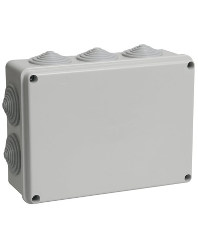 Коробка распаячная КМ41244 190х140х70 открытой проводки IP55 10 гермовводов серая (UKO11-190-140-070-K41-55). Коробка распаячная безгалогенная (HF). IEK в Грозном