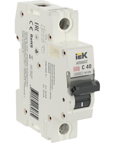 M10N 1P C 40А 10кА ARMAT (AR-M10N-1-C040). Автоматический выключатель. IEK в Грозном