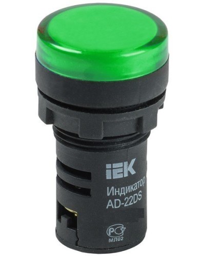 Лампа AD22DS (LED) матрица D22мм зеленый 12В AC/DC (BLS10-ADDS-012-K06). Светосигнальный индикатор. IEK в Грозном
