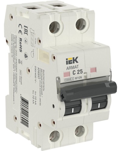 M10N 2P C 25А 10кА ARMAT (AR-M10N-2-C025). Автоматический выключатель. IEK в Грозном