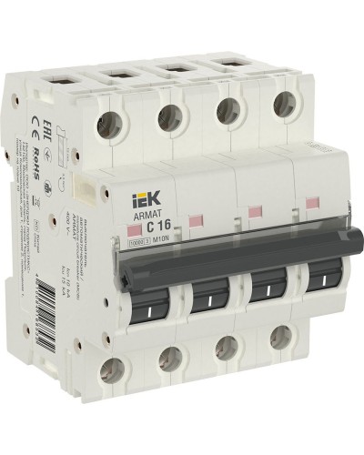 M10N 4P C 16А 10кА ARMAT (AR-M10N-4-C016). Автоматический выключатель. IEK в Грозном