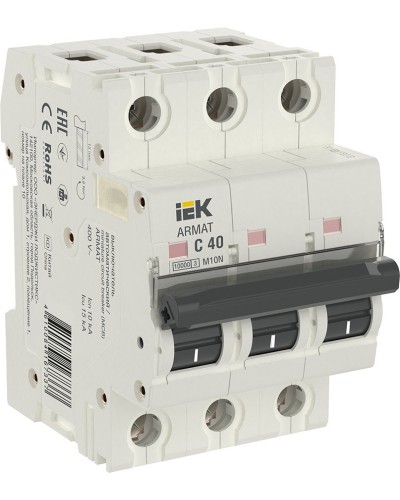 M10N 3P C 40А 10кА ARMAT (AR-M10N-3-C040). Автоматический выключатель. IEK в Грозном