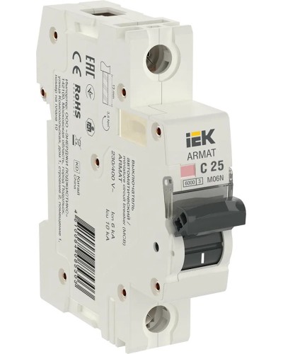 M06N 1P C 25А 6кА ARMAT (AR-M06N-1-C025). Автоматический выключатель. IEK в Грозном