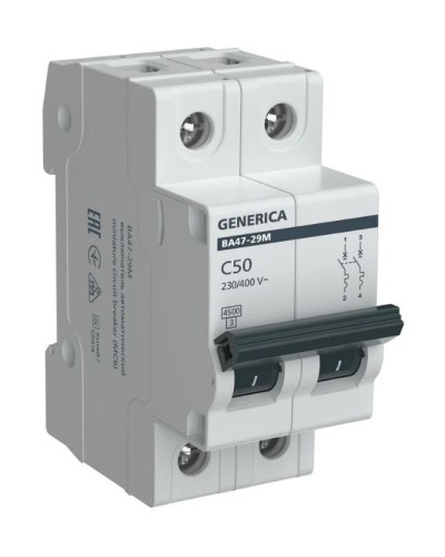 GENERICA ВА47-29М 2P C 50А 4,5кА (MVA21-2-050-C-G). Автоматический выключатель. IEK в Грозном