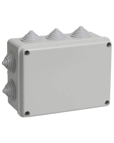 Коробка распаячная КМ41241 150х110х70 открытой проводки IP44 10 гермовводов серая (UKO10-150-110-070-K41-44). Коробка распаячная безгалогенная (HF). IEK в Грозном