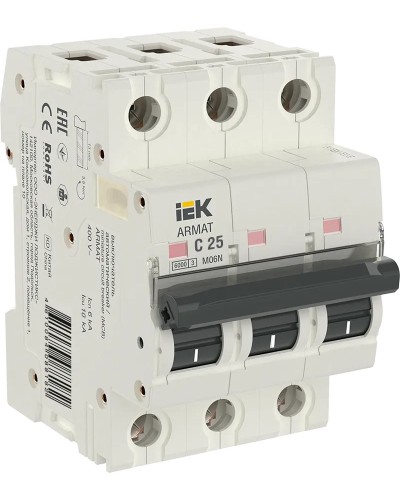 M06N 3P C 25А 6кА ARMAT (AR-M06N-3-C025). Автоматический выключатель. IEK в Грозном