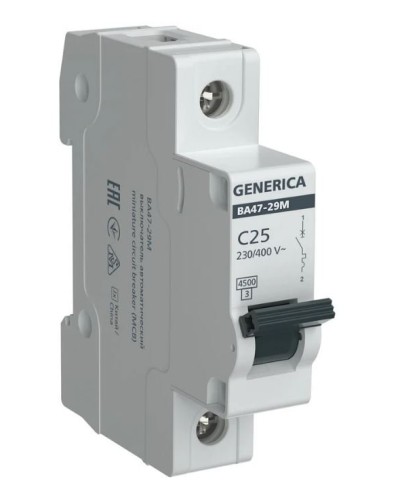 GENERICA ВА47-29М 1P C 25А 4,5кА (MVA21-1-025-C-G). Автоматический выключатель. IEK в Грозном