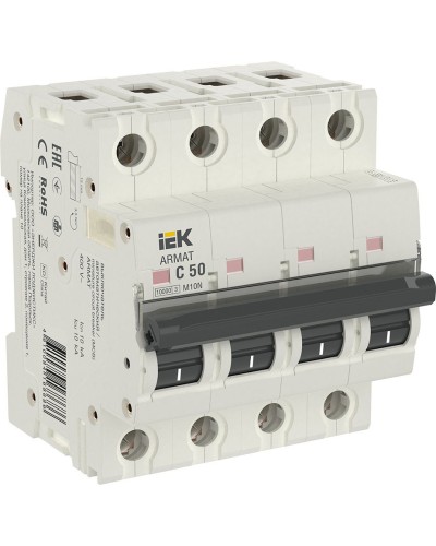 M10N 4P C 50А 10кА ARMAT (AR-M10N-4-C050). Автоматический выключатель. IEK в Грозном