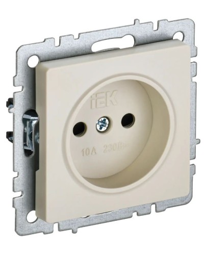 Розетка без з/к РСш10-2-БрКр бежевый BRITE (BR-R13-10-K10). Розетка без заземления с защитными шторками. IEK в Грозном