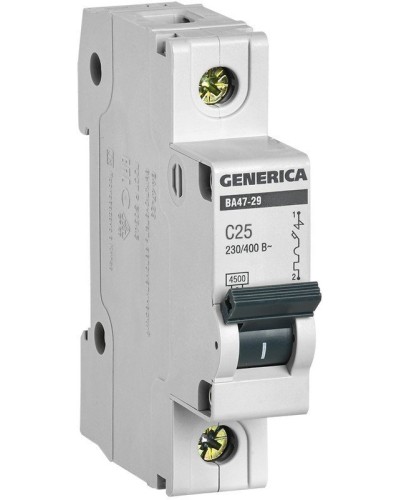GENERICA ВА47-29 1P C 25А 4,5кА (MVA25-1-025-C). Автоматический выключатель. IEK в Грозном