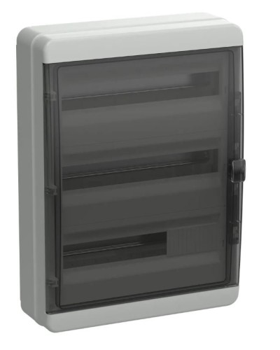 Корпус пластиковый КМПн-54 IP65 TEKFOR (TF5-KP72-N-54-65-K03-K02). Корпус модульный пластиковый черная прозрачная дверь. IEK в Грозном