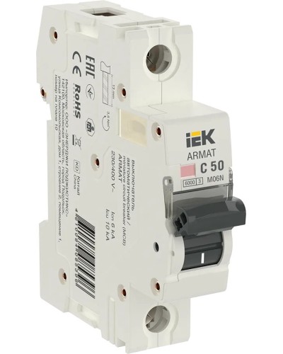 M06N 1P C 50А 6кА ARMAT (AR-M06N-1-C050). Автоматический выключатель. IEK в Грозном