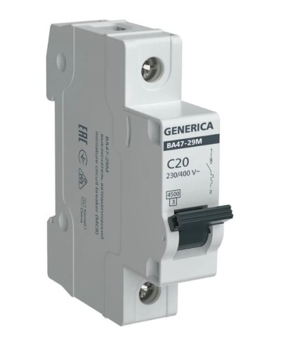 GENERICA ВА47-29М 1P C 20А 4,5кА (MVA21-1-020-C-G). Автоматический выключатель. IEK в Грозном