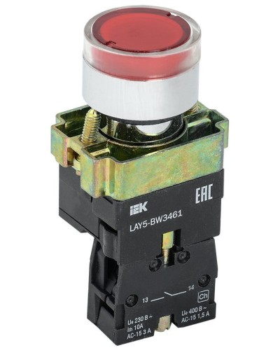 Кнопка LAY5-BW3461 с подсветкой красный 1з (BBT50-BW-K04). Кнопка с подсветкой. IEK в Грозном