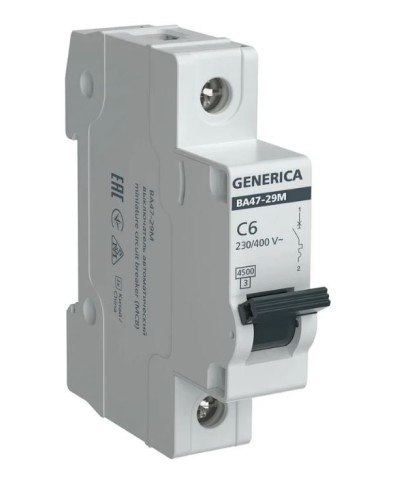 GENERICA ВА47-29М 1P C 6А 4,5кА (MVA21-1-006-C-G). Автоматический выключатель. IEK в Грозном