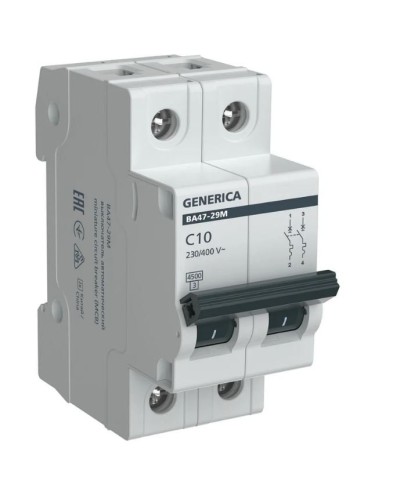 GENERICA ВА47-29М 2P C 10А 4,5кА (MVA21-2-010-C-G). Автоматический выключатель. IEK в Грозном