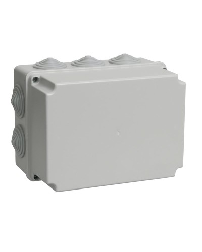 Коробка распаячная КМ41245 190х140х120 открытой проводки IP44 10 гермовводов серая (UKO10-190-140-120-K41-44). Коробка распаячная безгалогенная (HF). IEK в Грозном