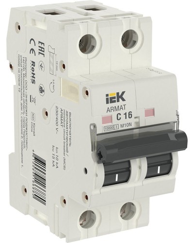 M10N 2P C 16А 10кА ARMAT (AR-M10N-2-C016). Автоматический выключатель. IEK в Грозном