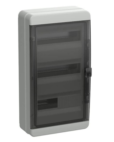 Корпус пластиковый КМПн-36 IP65 TEKFOR (TF5-KP72-N-36-65-K03-K02). Корпус модульный пластиковый черная прозрачная дверь. IEK в Грозном