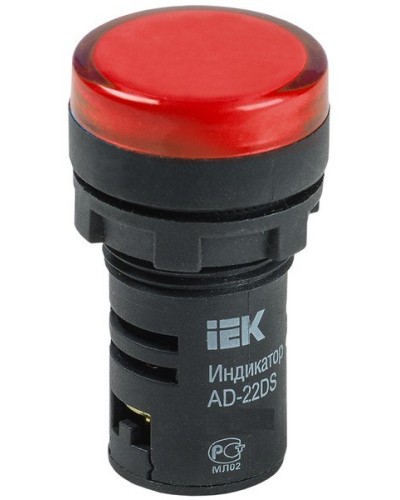 Лампа AD22DS (LED) матрица D22мм красный 12В AC/DC (BLS10-ADDS-012-K04). Светосигнальный индикатор. IEK в Грозном