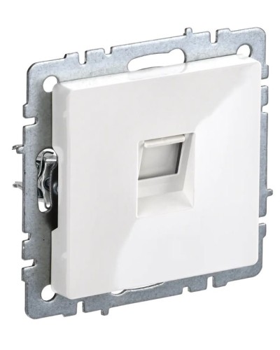 Розетка RJ45 РК10-БрБ кат.5E, белая BRITE (BR-K10-1-K01). Розетка компьютерная. IEK в Грозном