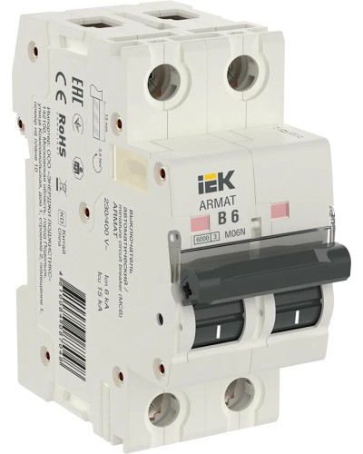 M06N 2P B 6А 6кА ARMAT (AR-M06N-2-B006). Автоматический выключатель. IEK в Грозном