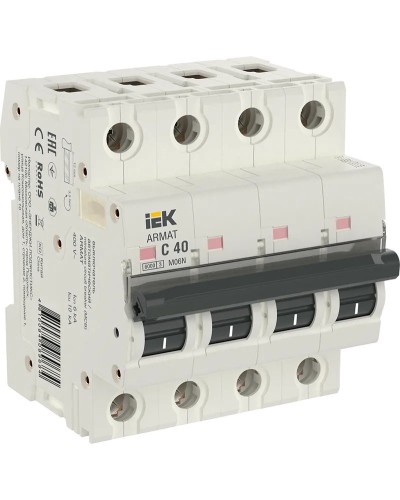 M06N 4P C 40А 6кА ARMAT (AR-M06N-4-C040). Автоматический выключатель. IEK в Грозном