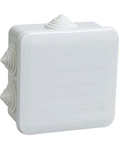 Коробка распаячная КМ41255 100х100х50 открытой проводки IP44 6 гермовводов серая (UKOZ11-100-100-050-K41-44). Коробка распаячная безгалогенная (HF) с защелкивающейся крышкой. IEK в Грозном
