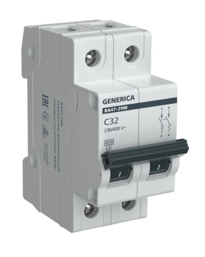 GENERICA ВА47-29М 2P C 32А 4,5кА (MVA21-2-032-C-G). Автоматический выключатель. IEK в Грозном