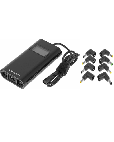 Блок питания Ippon D90U автоматический 90W 15V-19.5V 8-connectors 4.5A 1xUSB 2.1A, LCD индикатор (654527). Блок питания. Ippon в Грозном