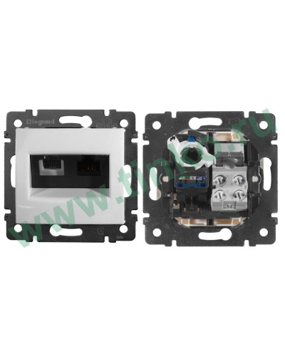 Розетка Valena 2xRJ11+RJ45 Cat.6, белый (770080). Розетка. LegranD в Грозном