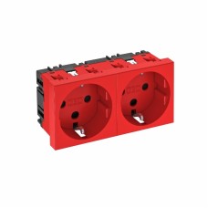 STD-D0 SRO2, (6120028). Розетка 0° двойная 2х2К+З, со шторками, 16А 250В красная. OBO Bettermann