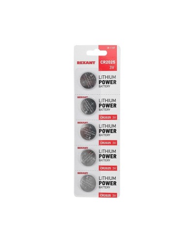 Литиевые батарейки CR2025 3 V 160 mAh (30-1107). Элемент питания. Rexant в Грозном