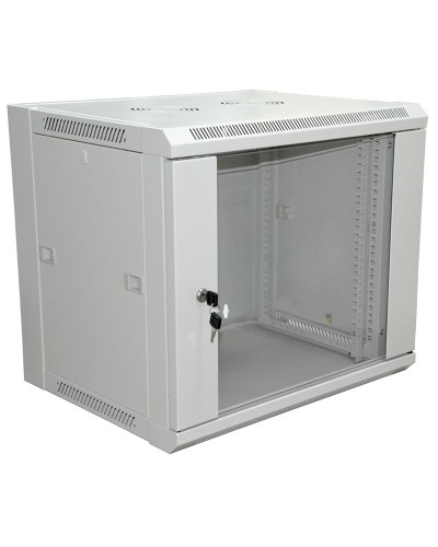 Шкаф телекоммуникационный 19 настенный 9U 600×600×500 мм (ШxГxВ) - передняя дверь стекло, боковые стенки съемные (разобранный) RAL 7035 (04-2221). Шкаф телекоммуникационный 19 настенный 9U. Rexant в Грозном
