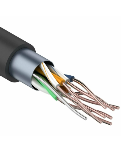 F/UTP, CAT 5e, PE, 4PR, 24AWG, OUTDOOR, SOLID, черный, 305м REXANT (01-0146-1). Кабель «витая пара» (LAN) для структурированных систем связи. Rexant в Грозном