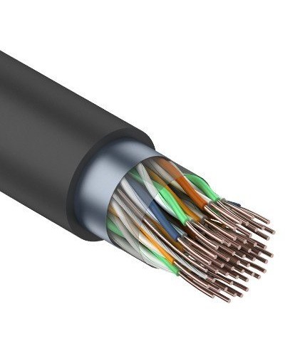 F/UTP, CAT 5, PE, 25PR, 24AWG, OUTDOOR, SOLID, черный, 305м, REXANT (01-1203). Кабель «витая пара» (LAN) для структурированных систем связи. Rexant в Грозном