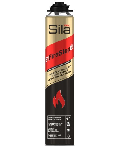 Пена огнестойкая Sila Pro B1 Firestop 65, 850 мл: Пена монтажная профессиональная в Грозном