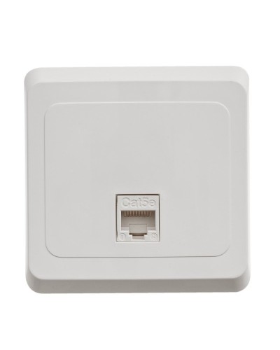 Этюд розетка RJ45, кат. 5Е, 1-местная, в сборе, скрытой установки, белый (KOMC-001B). Розетка компьютерная. Systeme Electric в Грозном