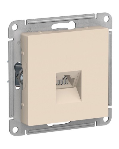 AtlasDesign розетка RJ45, кат. 5Е, 1-местная, скрытой установки, механизм, бежевый (ATN000283). Розетка компьютерная. Systeme Electric в Грозном