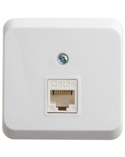 Этюд розетка RJ45 1-местная, кат. 5Е, открытой установки, белый (KOMA-001B). Розетка компьютерная. Systeme Electric в Грозном