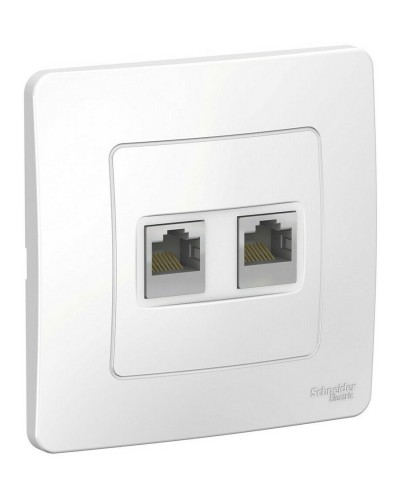 BLANCA розетка RJ45, 2-местная, кат. 5Е, скрытой установки, белый (BLNIS045451). Розетка компьютерная. Systeme Electric в Грозном